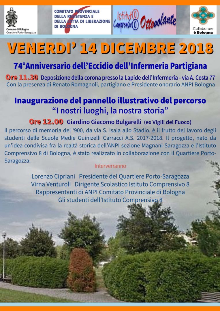 Bologna: commemorazione dell'assalto fascista all'infermeria partigiana di via Andrea Costa