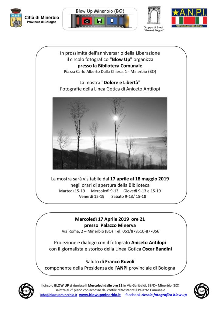 mostra "Dolore e Libertà" Fotografie della Linea Gotica di Aniceto Antilopi