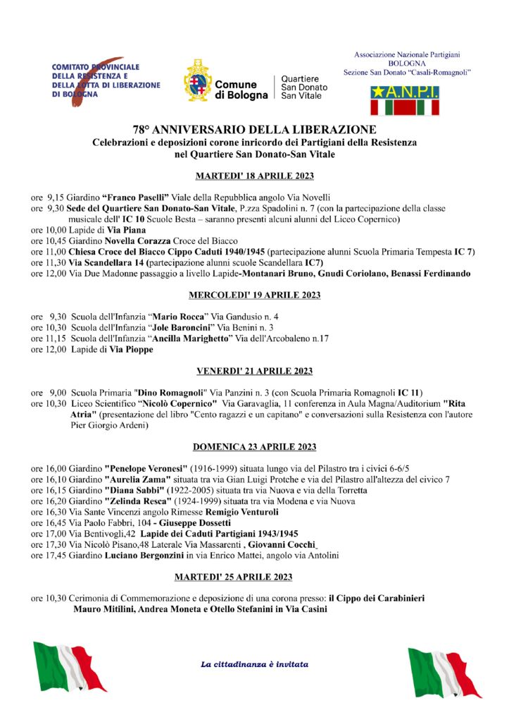 thumbnail of VOLANTINO 78° Celebrazioni Liberazione San Donato-San Vitale 2023
